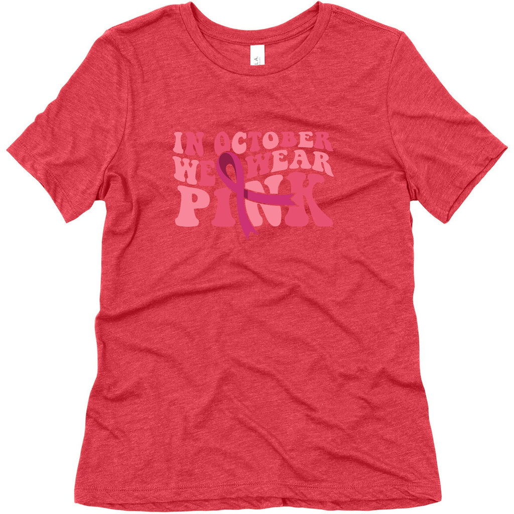 Pink Ribbon Breast Cancer Awareness Womens Triblend Tee Unisex