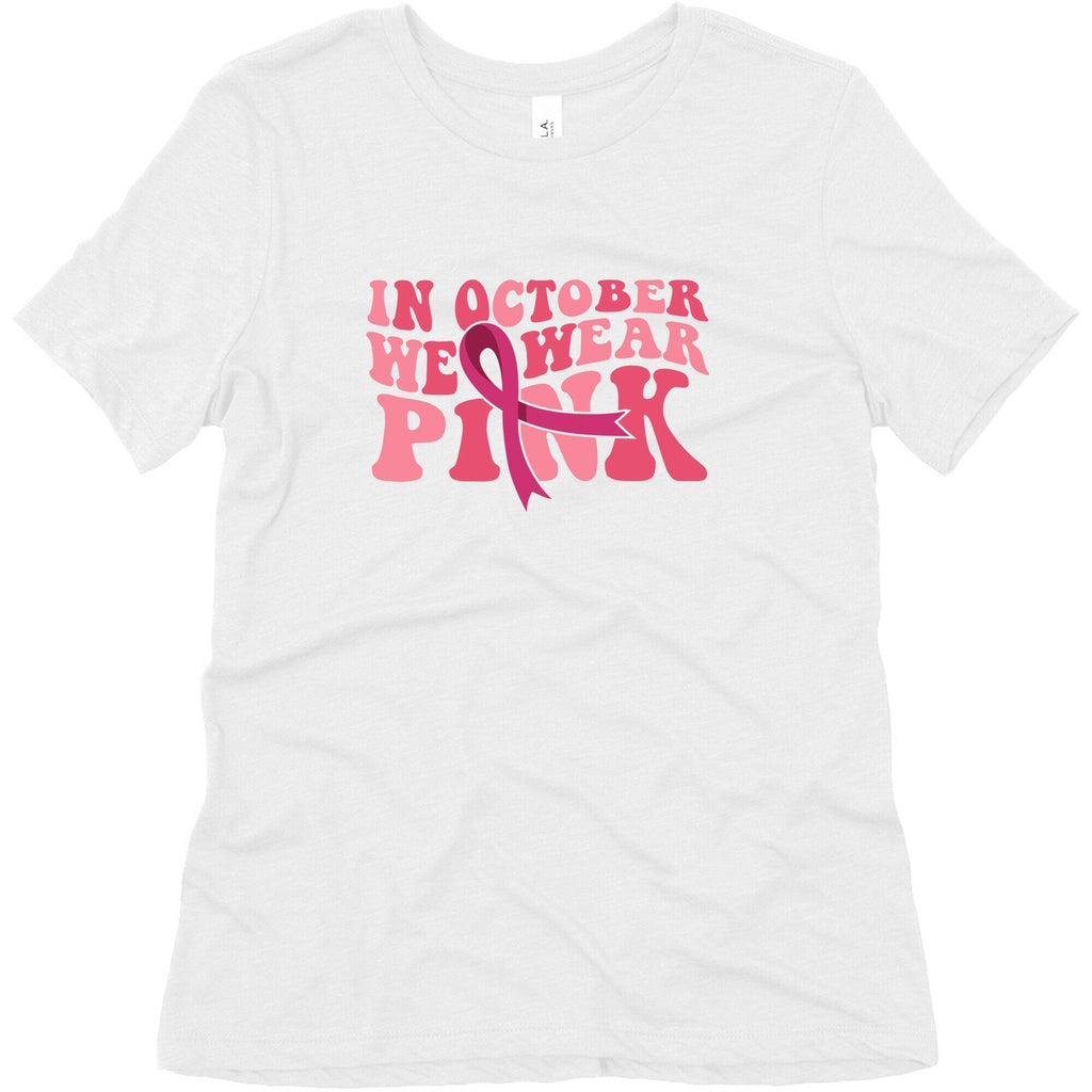 Pink Ribbon Breast Cancer Awareness Womens Triblend Tee Unisex