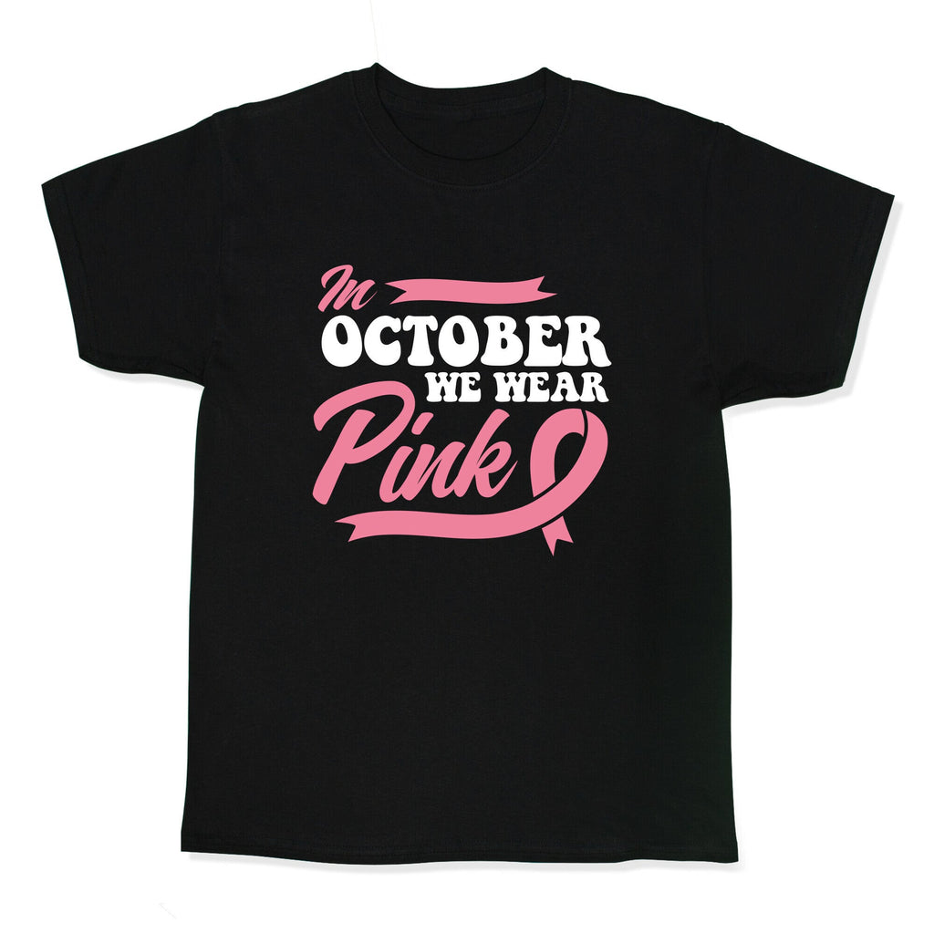 October Pink Breast Cancer Awareness Kids Tee Unisex
