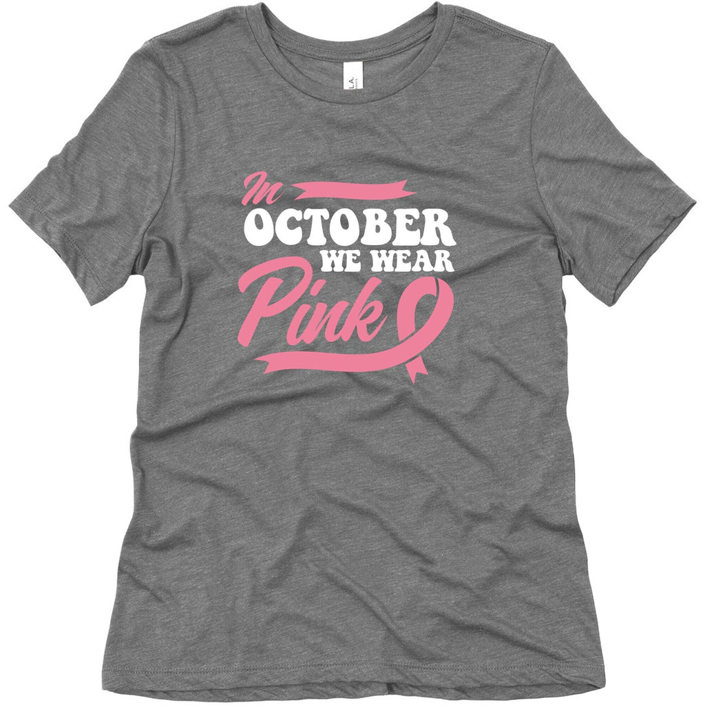 October Pink Breast Cancer Awareness Womens Triblend Tee Unisex