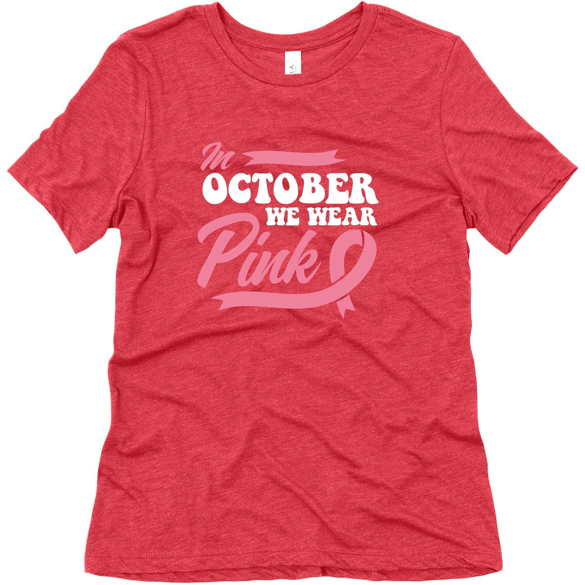 October Pink Breast Cancer Awareness Womens Triblend Tee Unisex