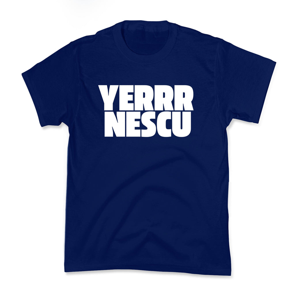 Yerrr Nescu White Text Kids Tee Unisex