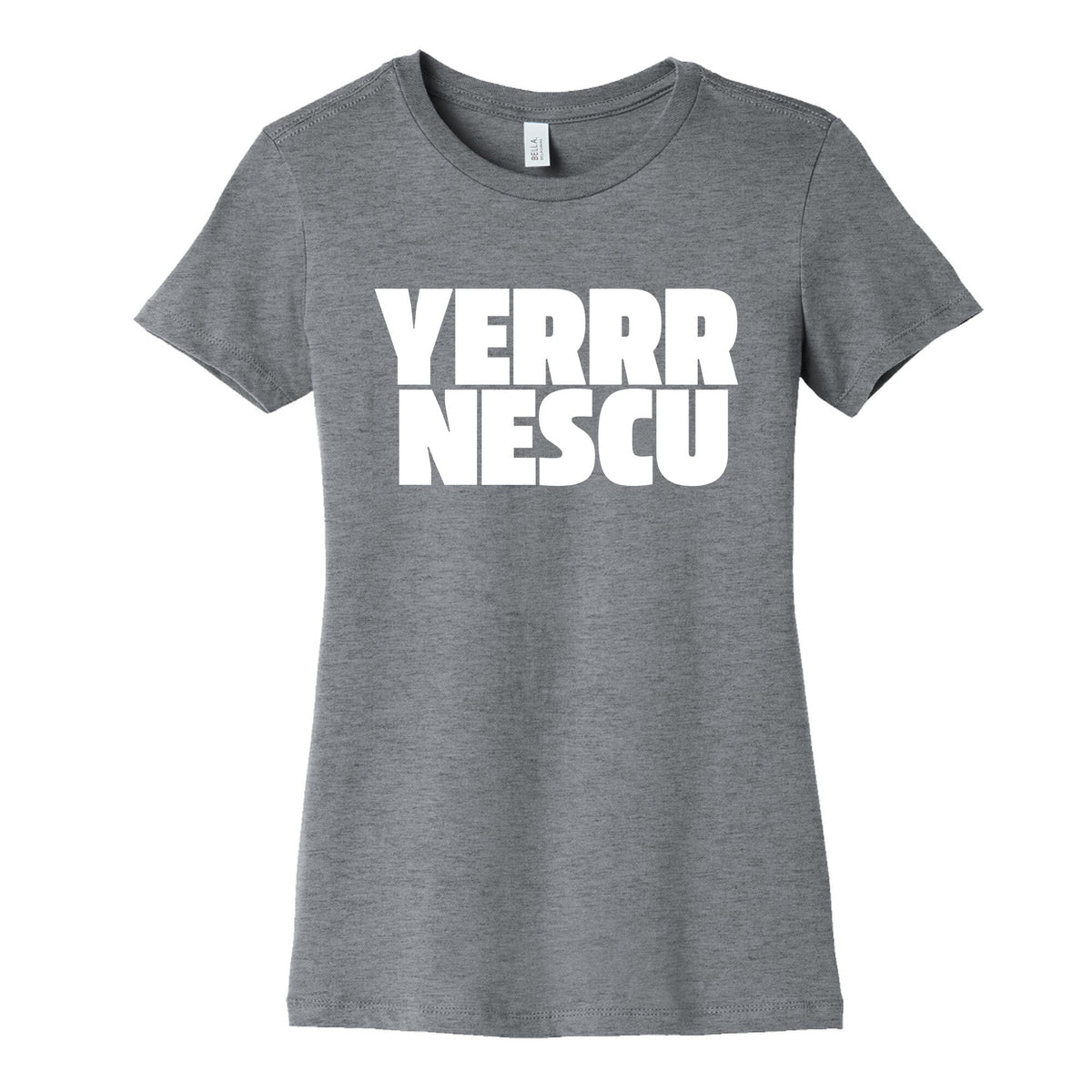 Yerrr Nescu White Text Womens Cotton Tee Unisex