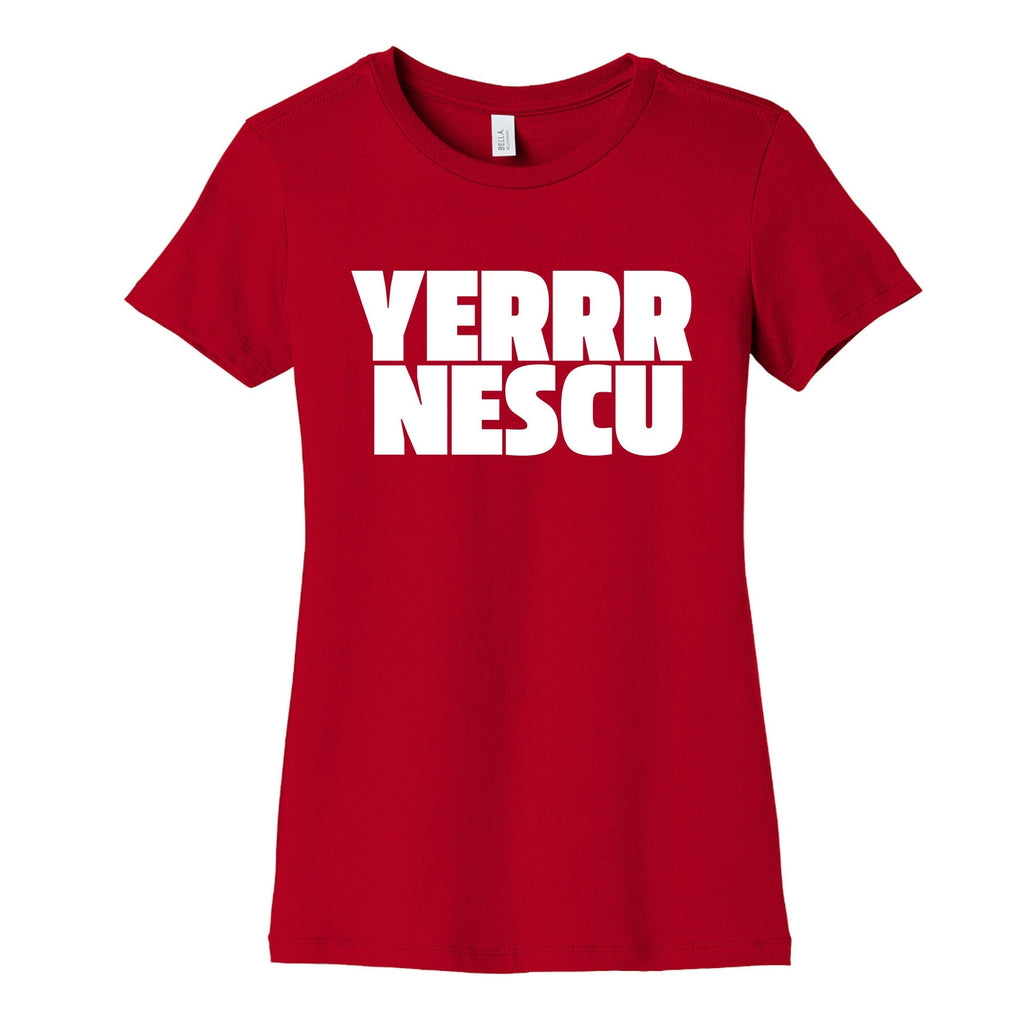 Yerrr Nescu White Text Womens Cotton Tee Unisex