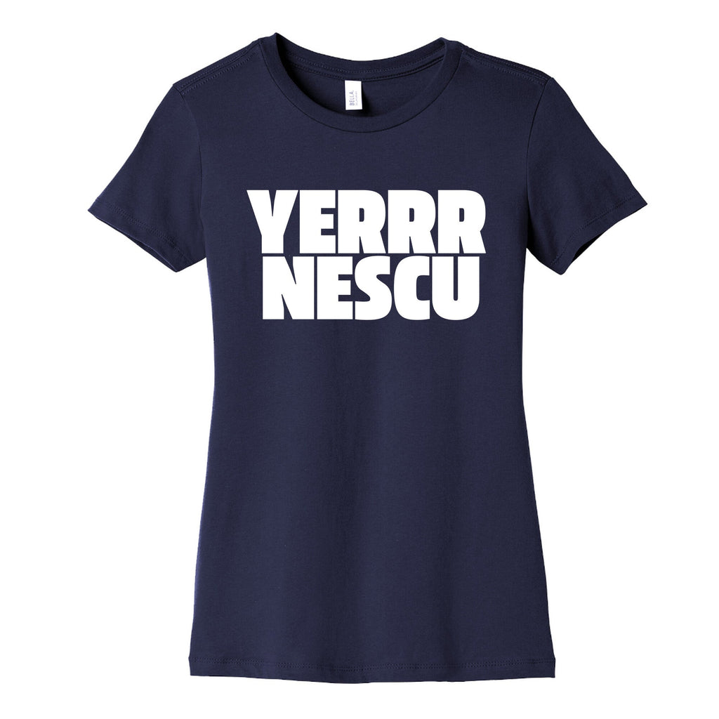 Yerrr Nescu White Text Womens Cotton Tee Unisex