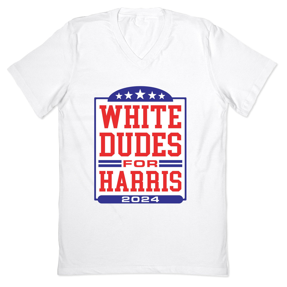 White Dudes for Harris 2024 V-Neck Unisex