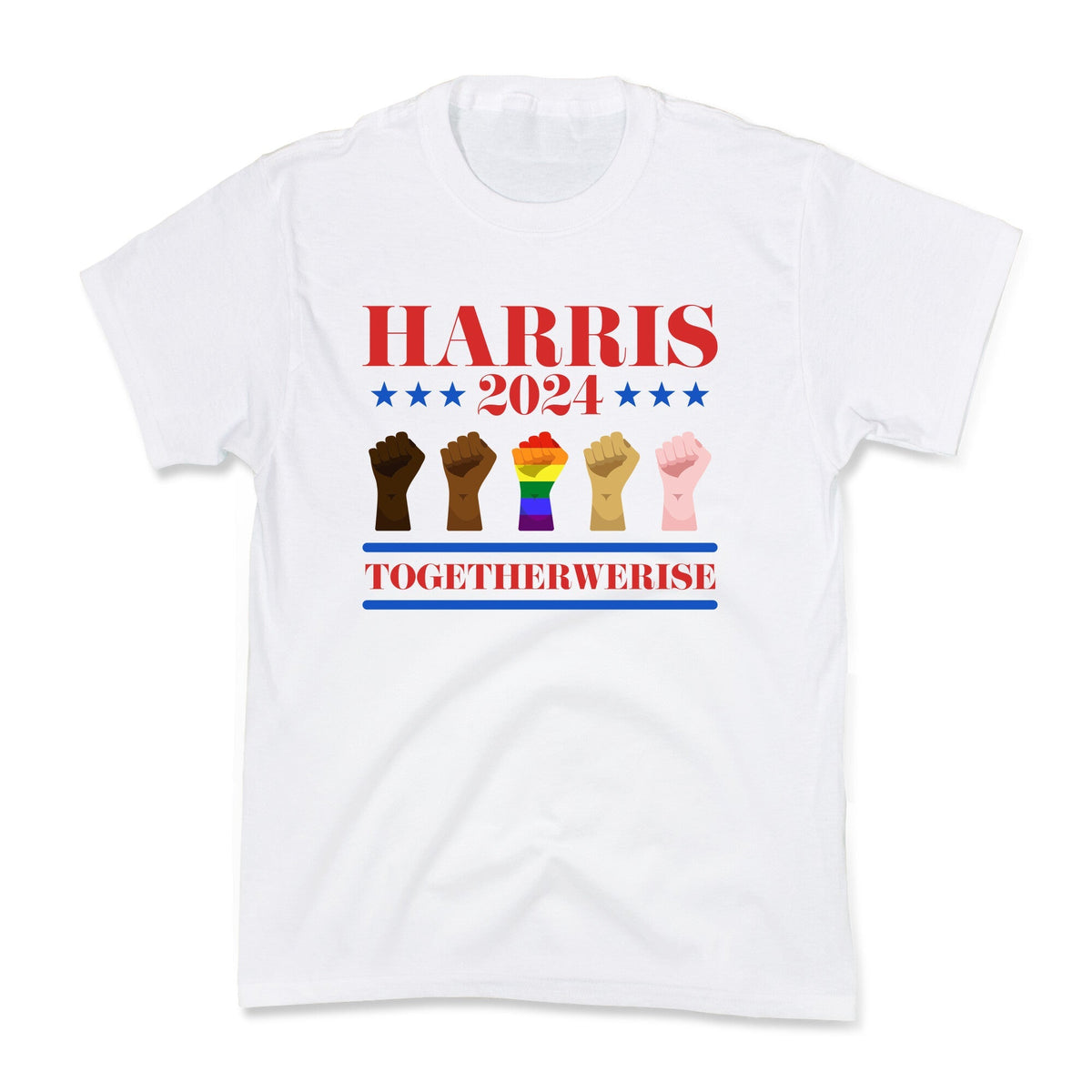 Together We Rise Harris 2024 Kids Tee Unisex