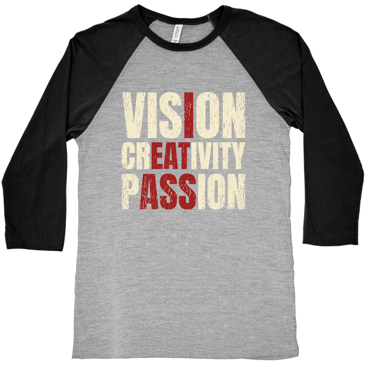 Vision Creativity Passion Baseball Tee Unisex