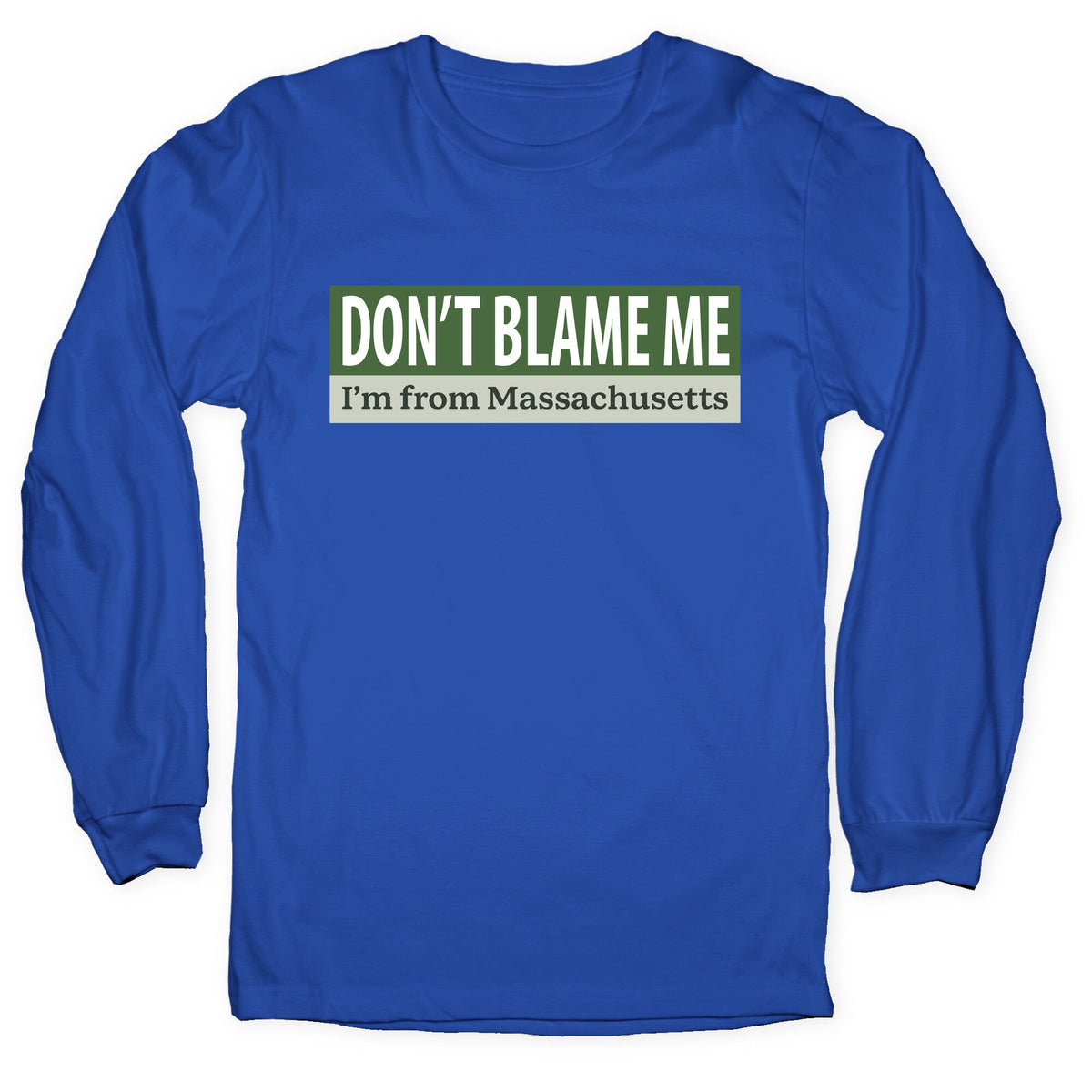 dont blame me im from massachusetts Longsleeve Tee Unisex