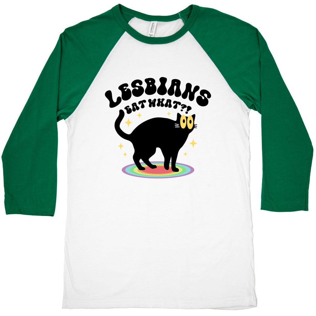 Lesbians Eat What Cat Baseball Tee Unisex