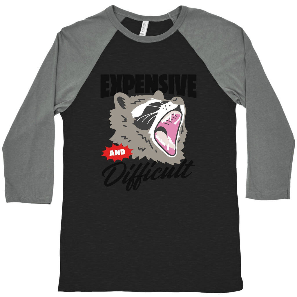 Expensive and Difficult Raccoon Baseball Tee Unisex