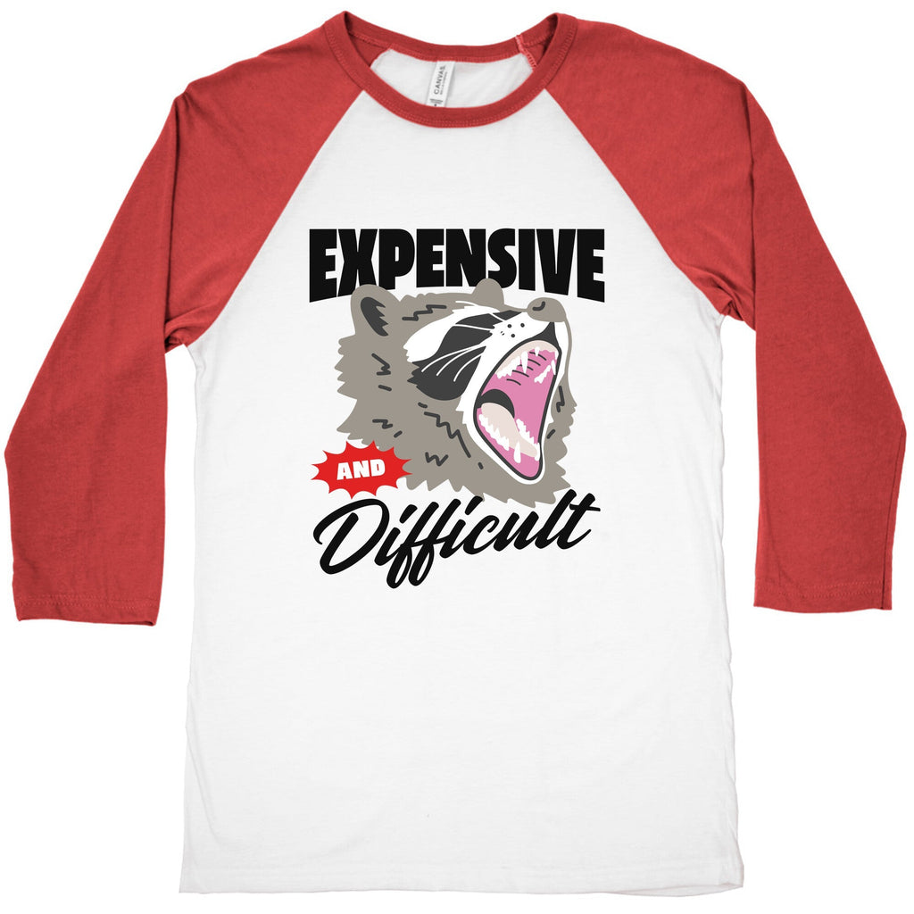 Expensive and Difficult Raccoon Baseball Tee Unisex