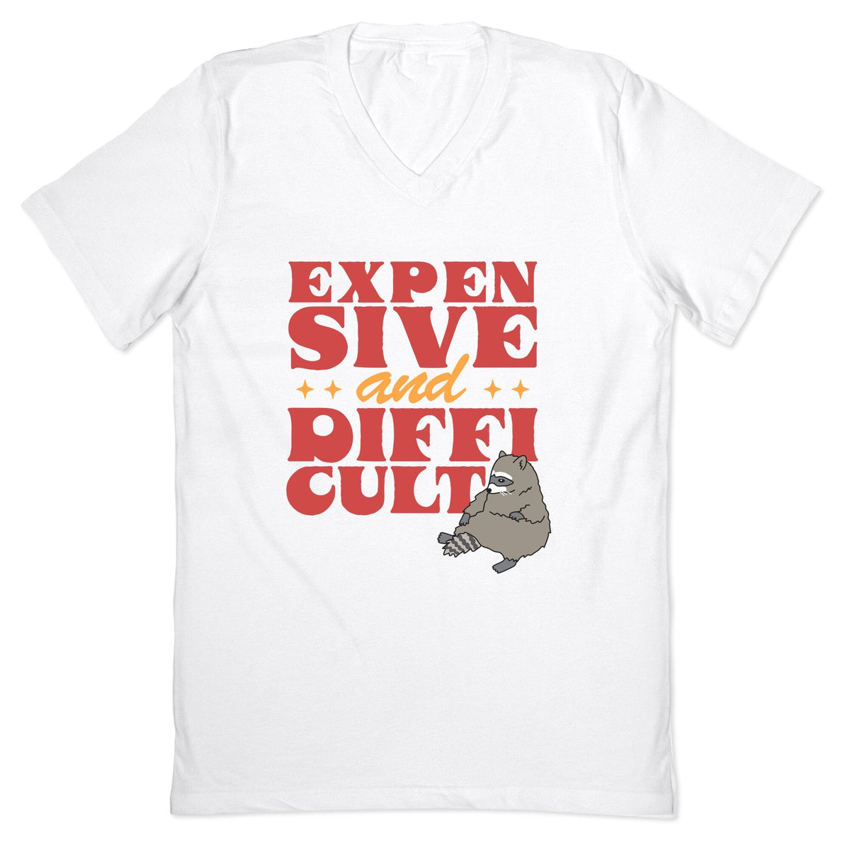 Raccoon Expensive and Difficult V-Neck Unisex