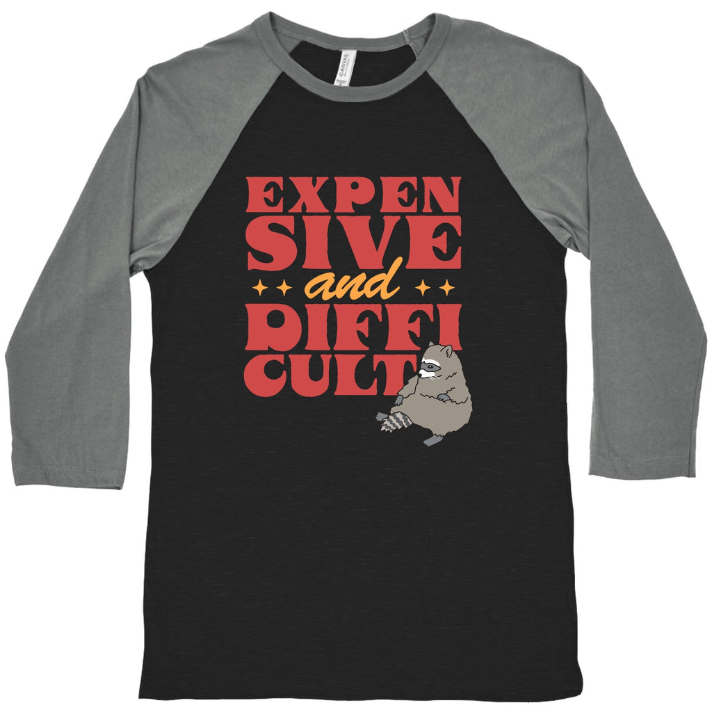 Raccoon Expensive and Difficult Baseball Tee Unisex