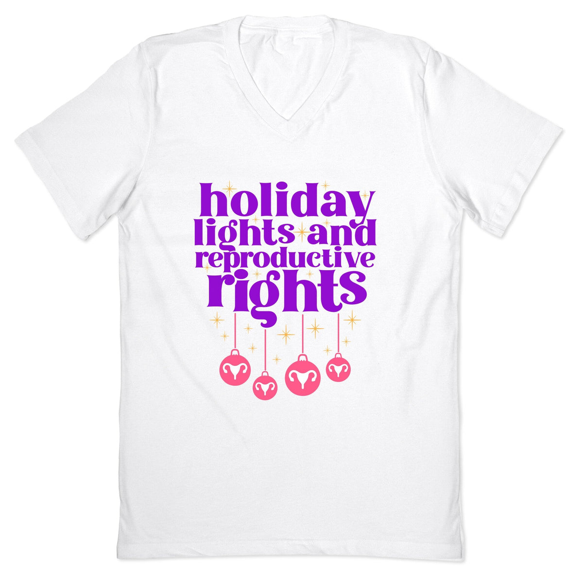 Holiday Lights & Reproductive Rights V-Neck Unisex