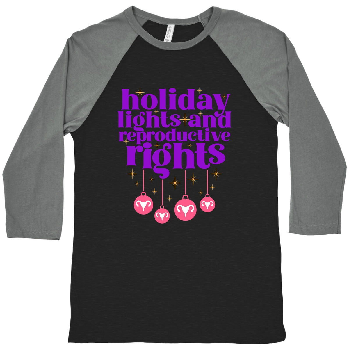 Holiday Lights & Reproductive Rights Baseball Tee Unisex