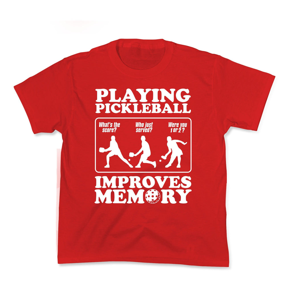 Playing Pickleball Improves Memory Funny Kids Tee Unisex