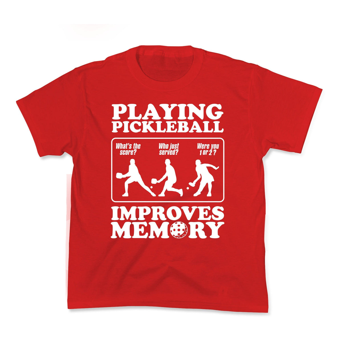 Playing Pickleball Improves Memory Funny Kids Tee Unisex