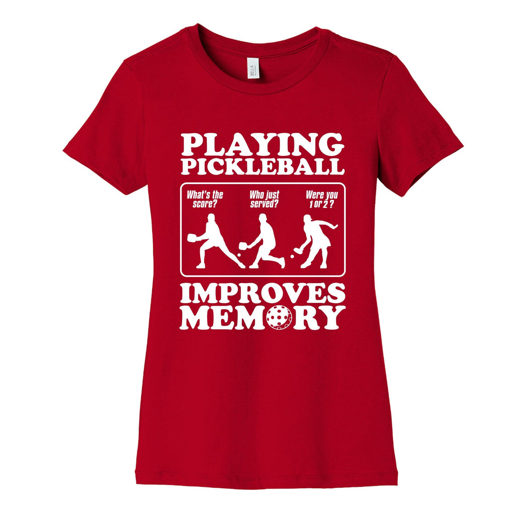 Playing Pickleball Improves Memory Funny Womens Cotton Tee Unisex
