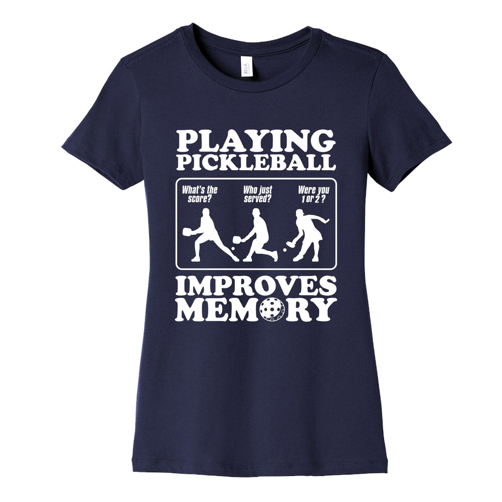 Playing Pickleball Improves Memory Funny Womens Cotton Tee Unisex