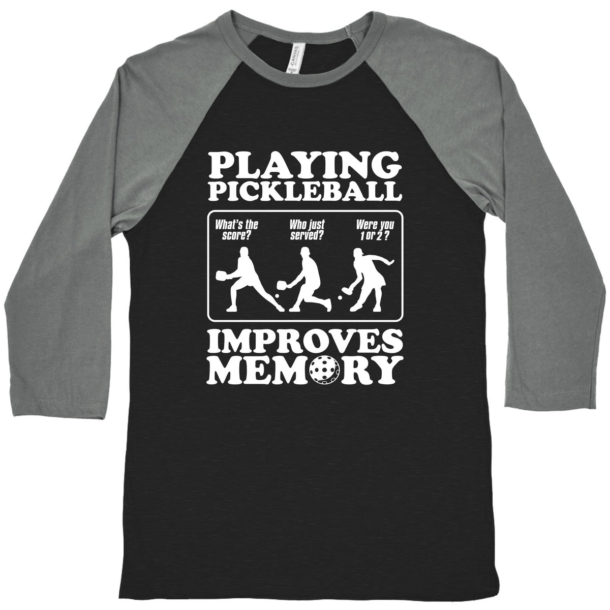 Playing Pickleball Improves Memory Funny Baseball Tee Unisex
