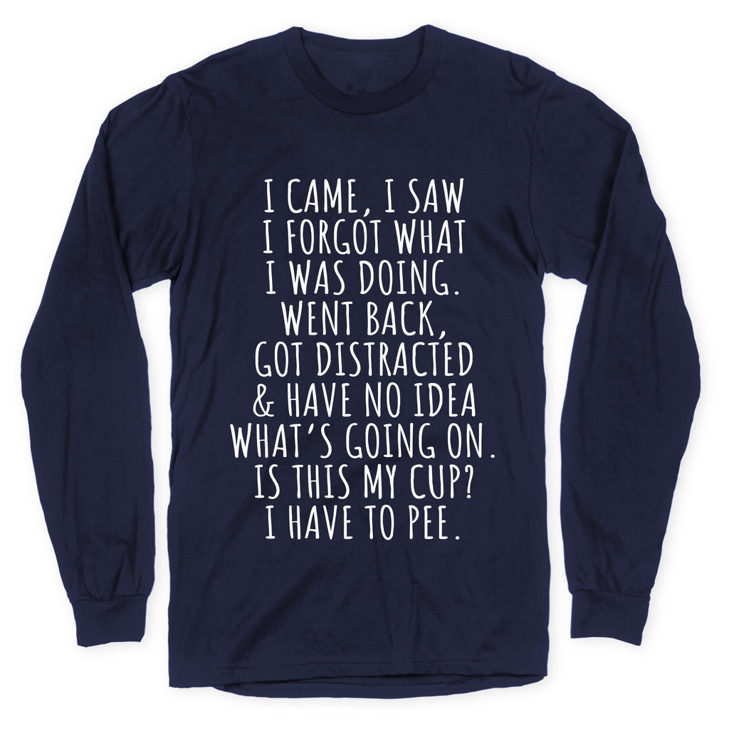 I Came I Saw I Forgot What I Was Doing Longsleeve Tee Unisex