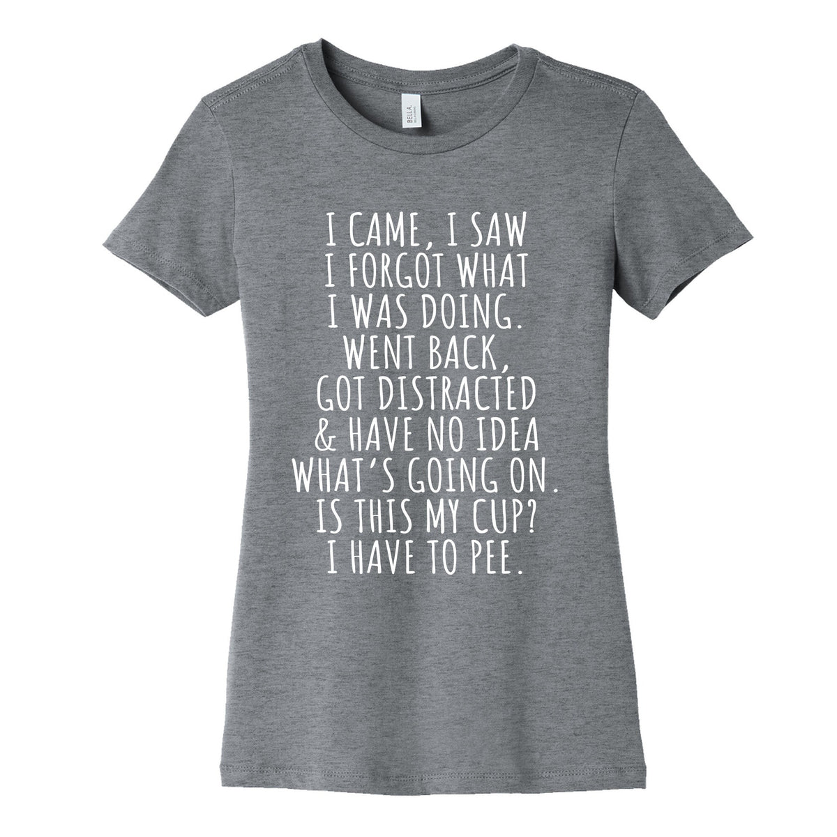 I Came I Saw I Forgot What I Was Doing Womens Cotton Tee Unisex