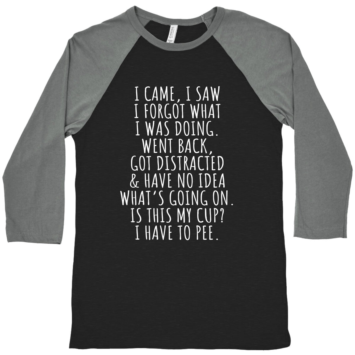 I Came I Saw I Forgot What I Was Doing Baseball Tee Unisex