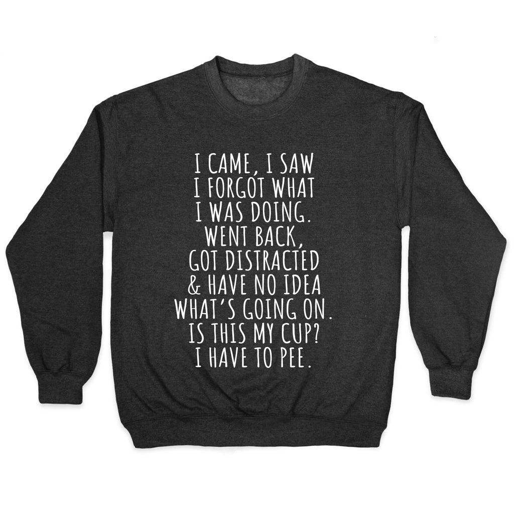 I Came I Saw I Forgot What I Was Doing Crewneck Unisex