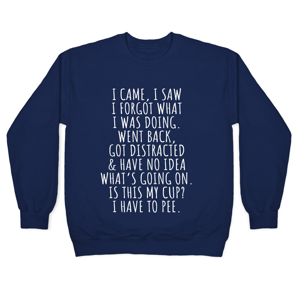 I Came I Saw I Forgot What I Was Doing Crewneck Unisex