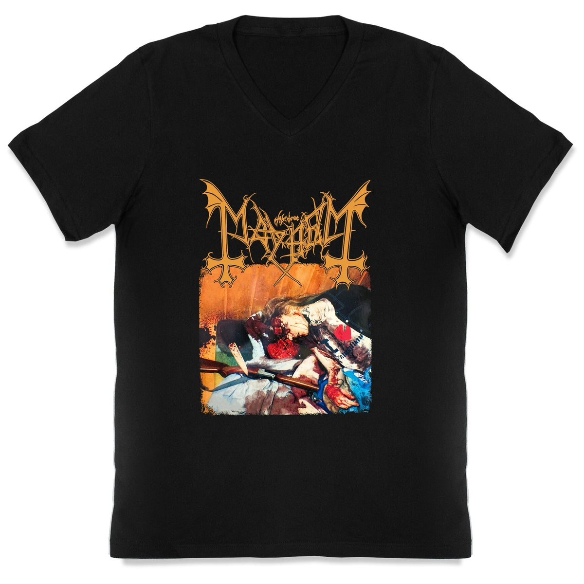 Mayhem Band Album Cover V-Neck Unisex