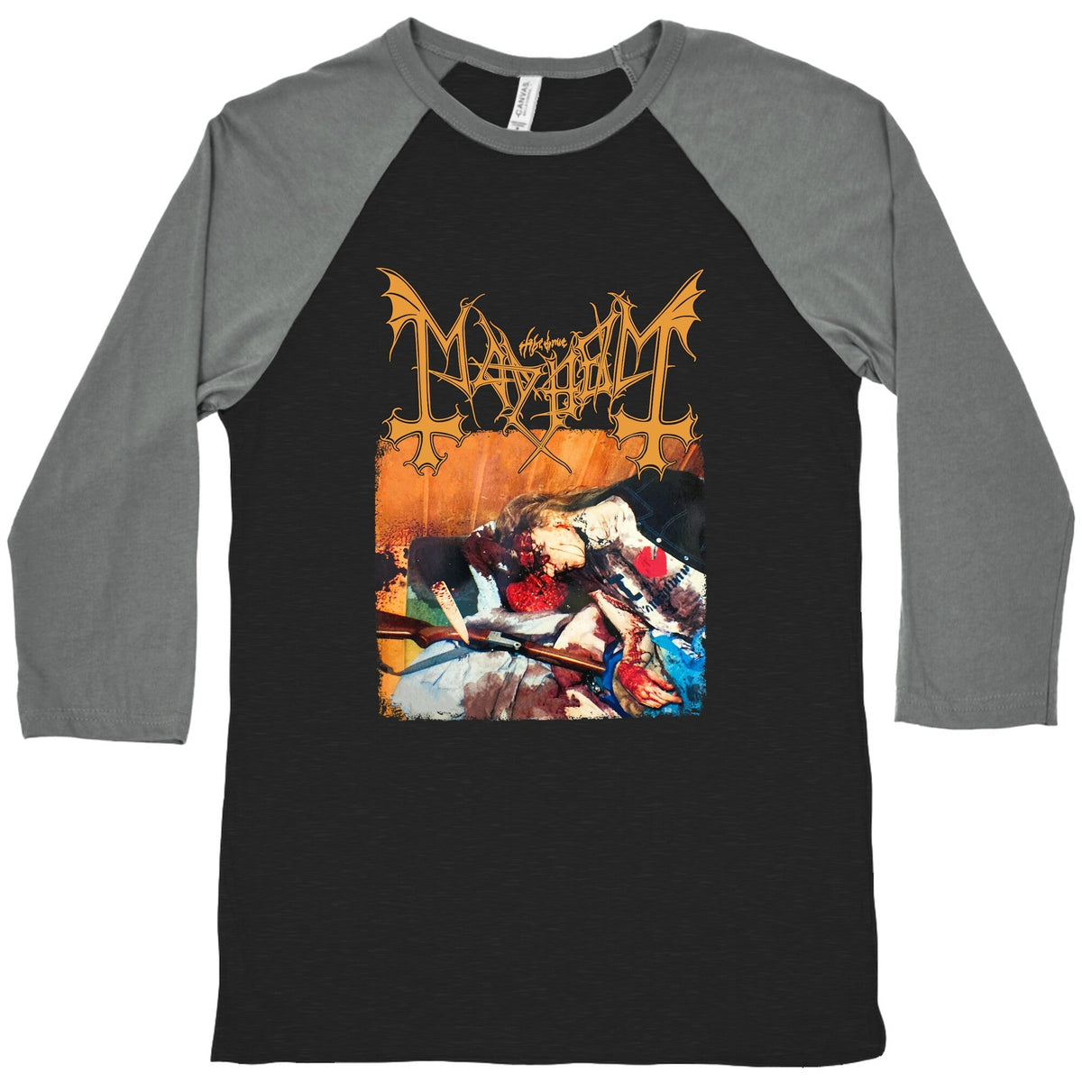Mayhem Band Album Cover Baseball Tee Unisex