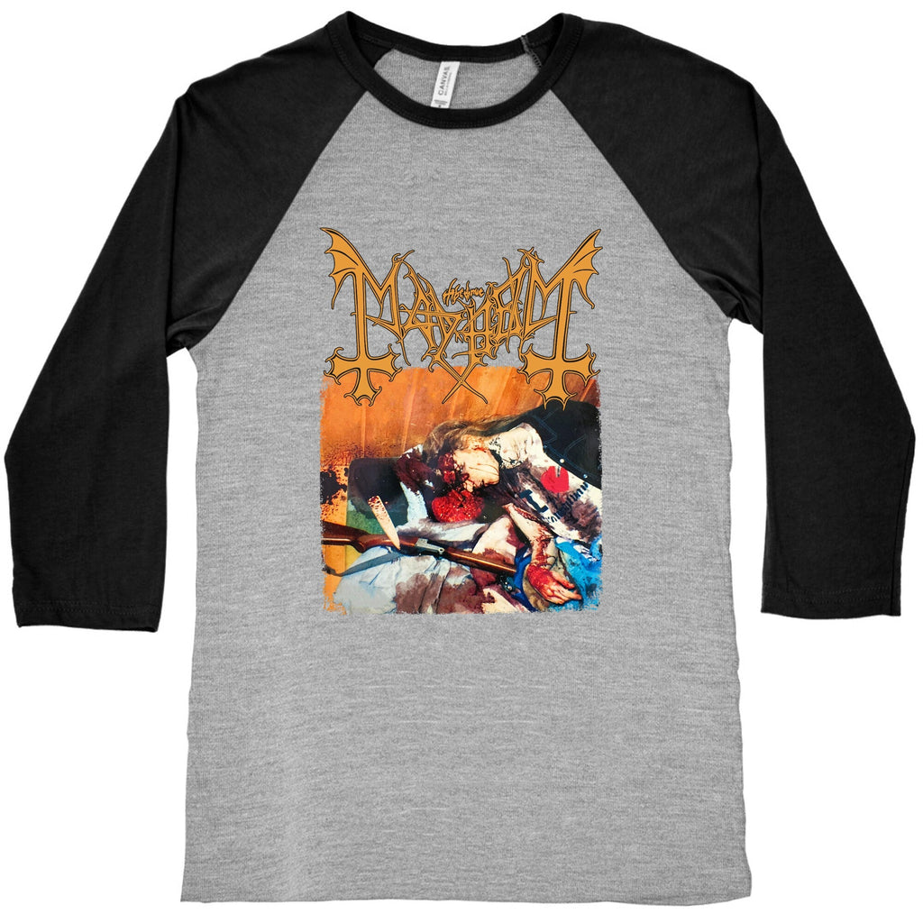 Mayhem Band Album Cover Baseball Tee Unisex