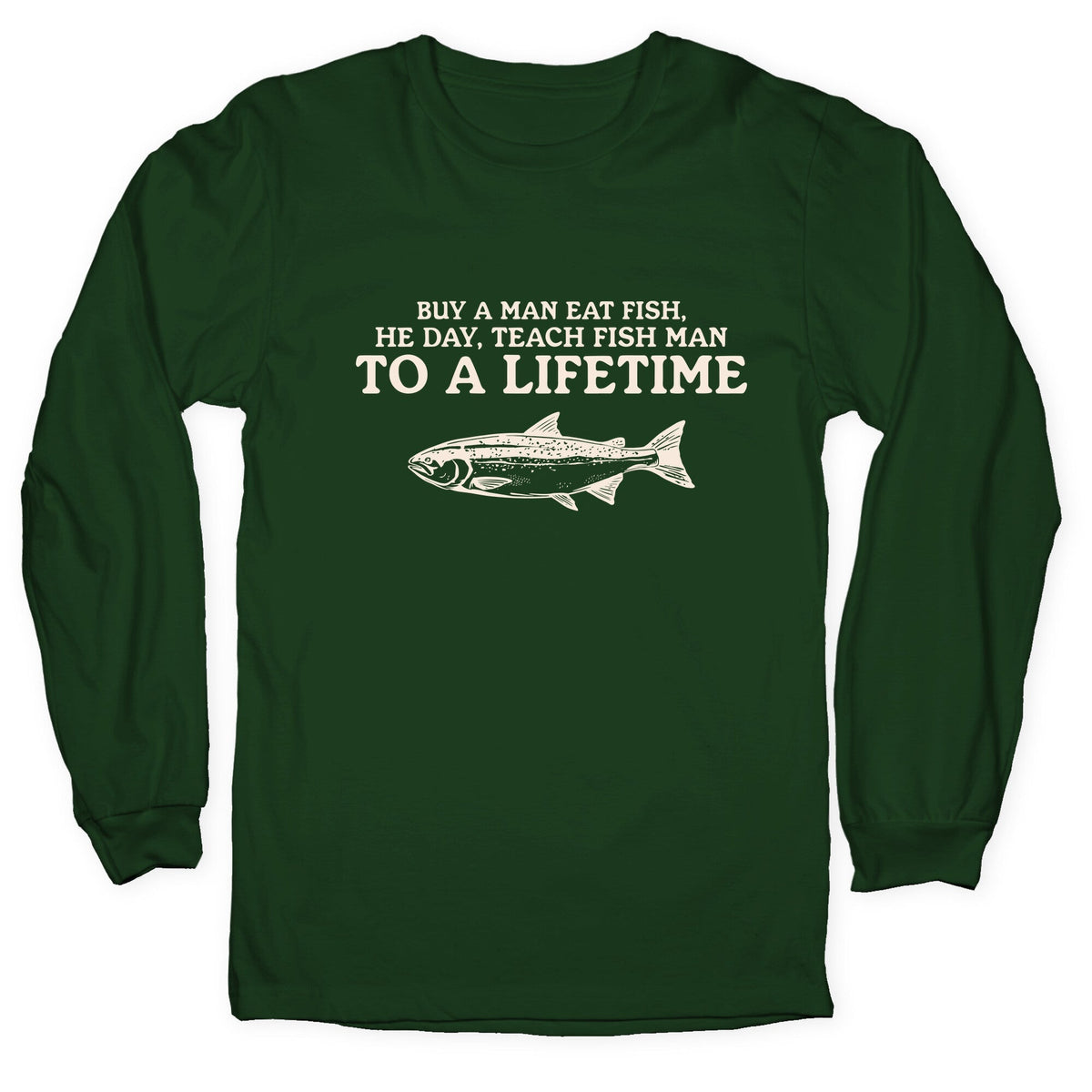 Buy A Man Eat Fish Longsleeve Tee Unisex