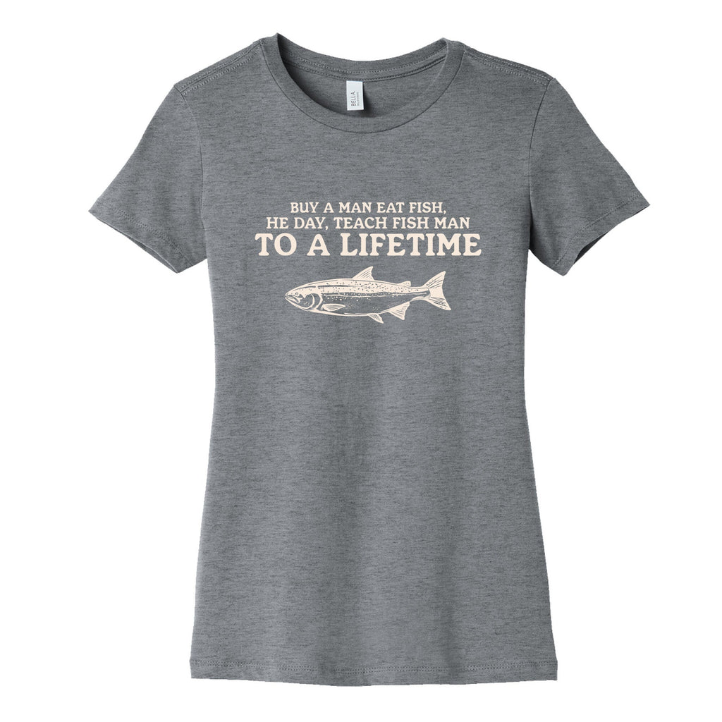 Buy A Man Eat Fish Womens Cotton Tee Unisex