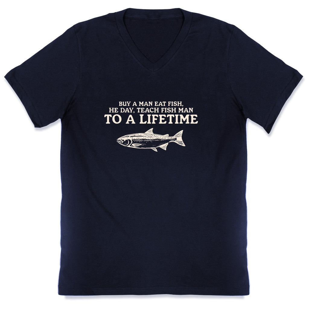 Buy A Man Eat Fish V-Neck Unisex