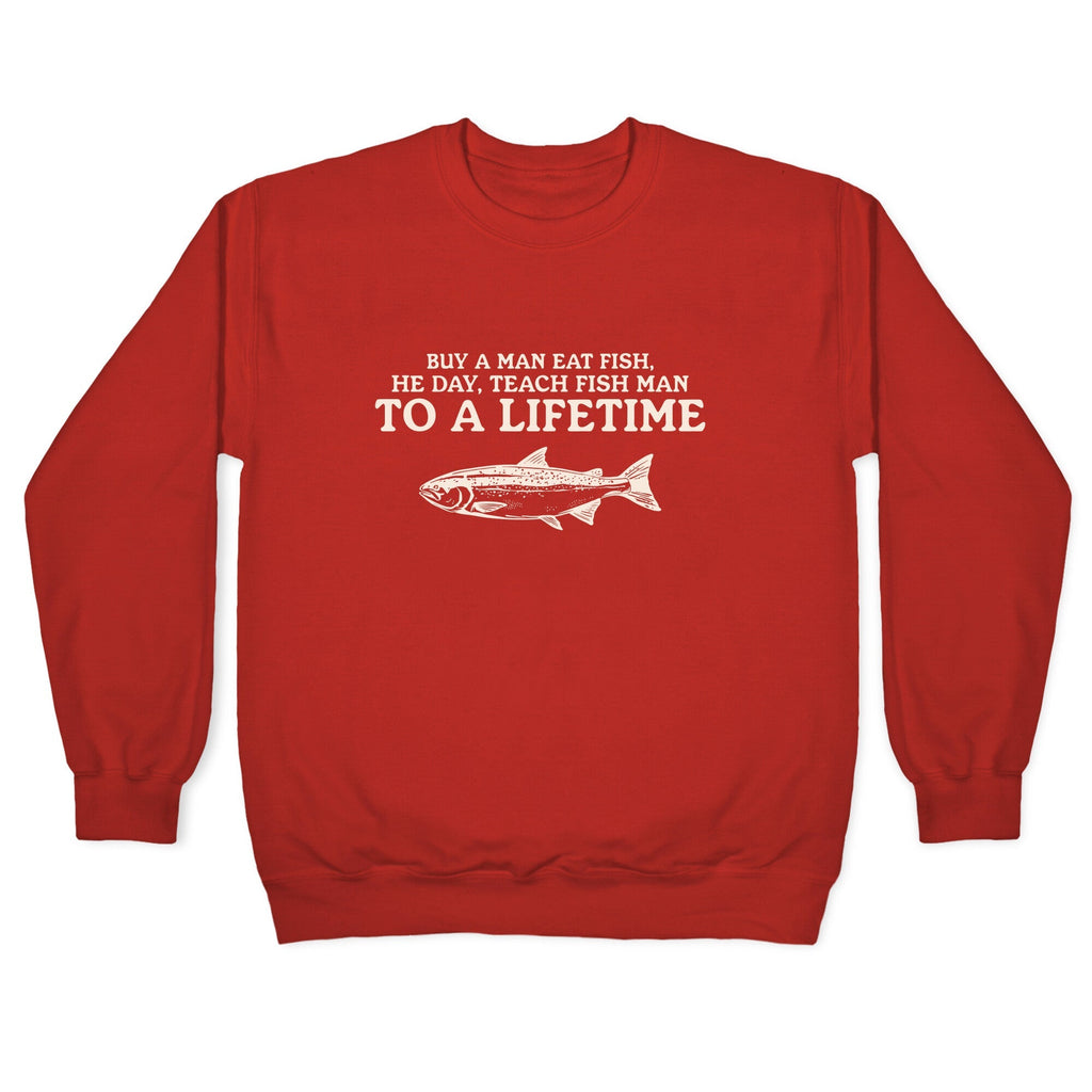 Buy A Man Eat Fish Crewneck Unisex