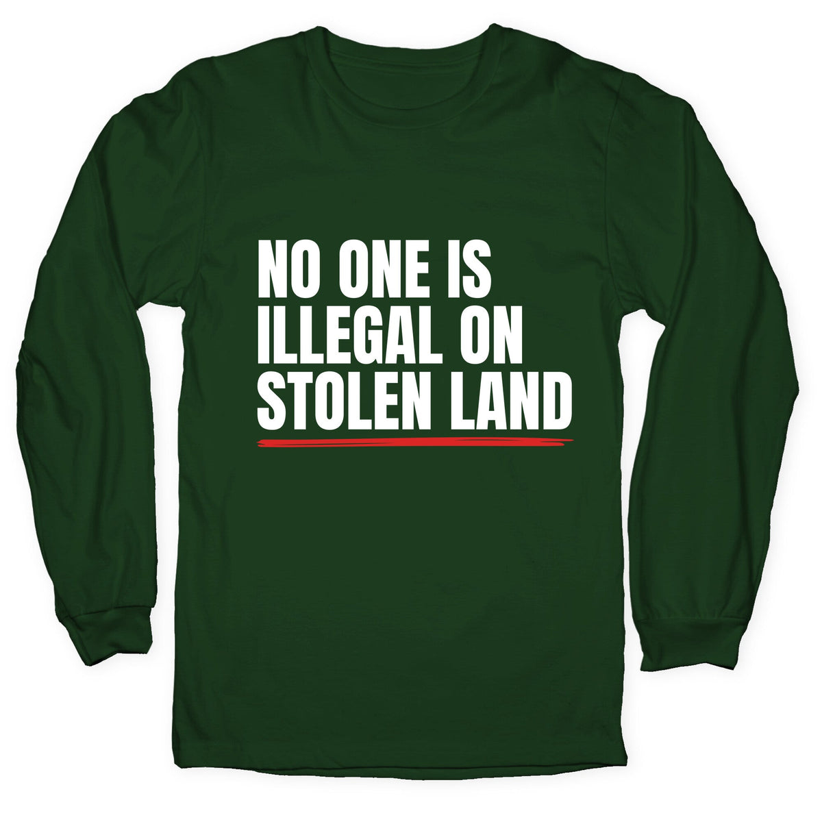 No One Is Illegal On Stolen Land Longsleeve Tee Unisex