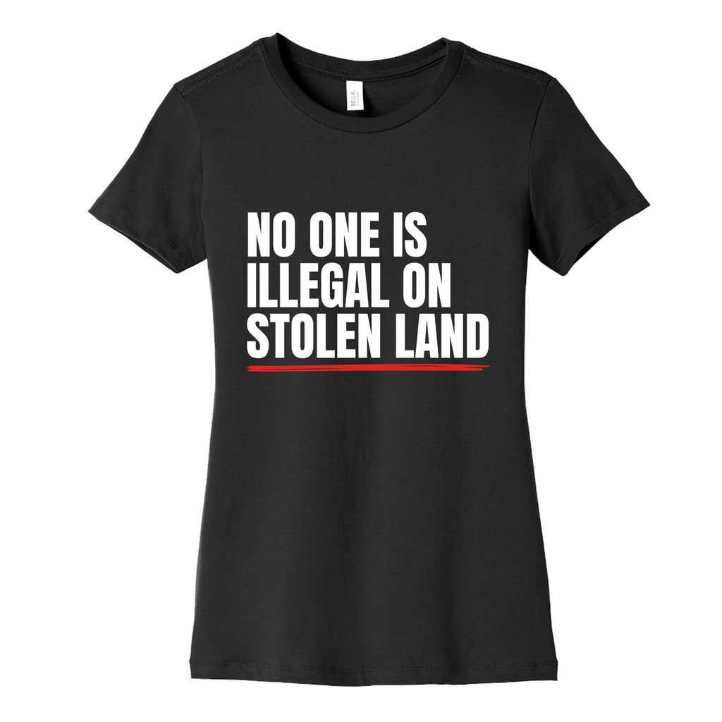 No One Is Illegal On Stolen Land Womens Cotton Tee Unisex