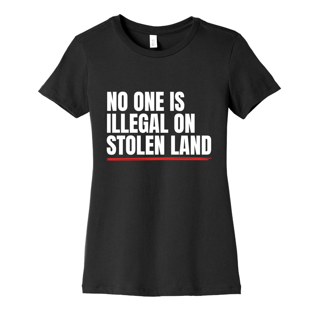 No One Is Illegal On Stolen Land Womens Cotton Tee Unisex