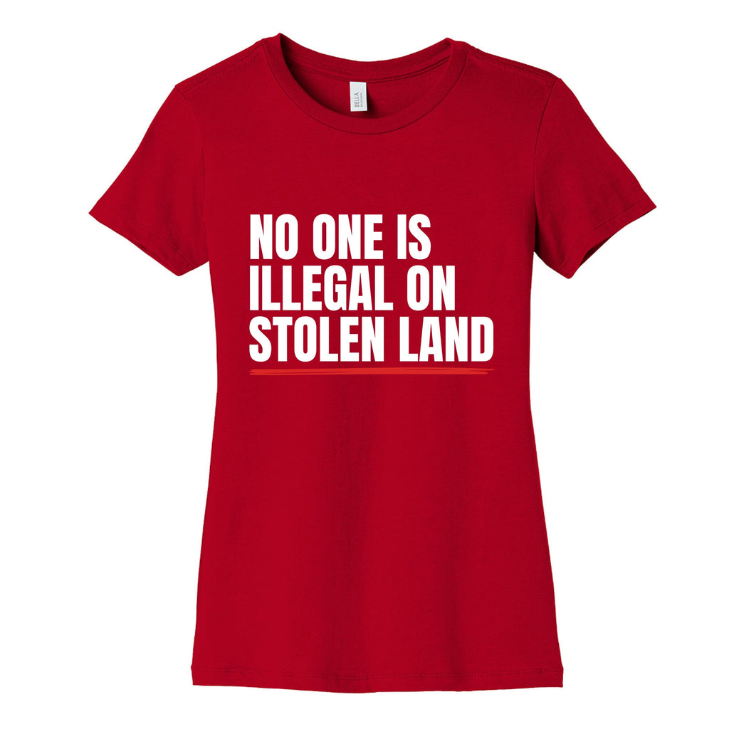 No One Is Illegal On Stolen Land Womens Cotton Tee Unisex