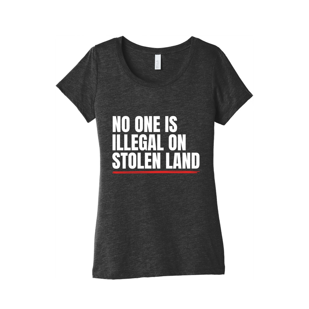 No One Is Illegal On Stolen Land Womens Triblend Tee Unisex