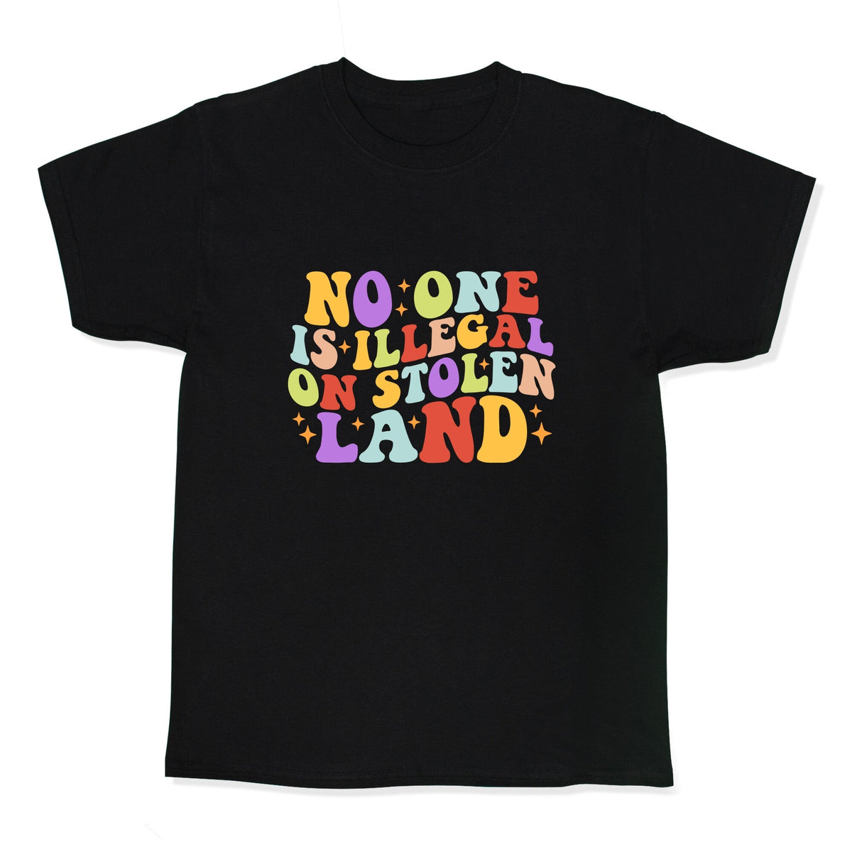 No One Is Illegal On Stolen Land Retro Kids Tee Unisex