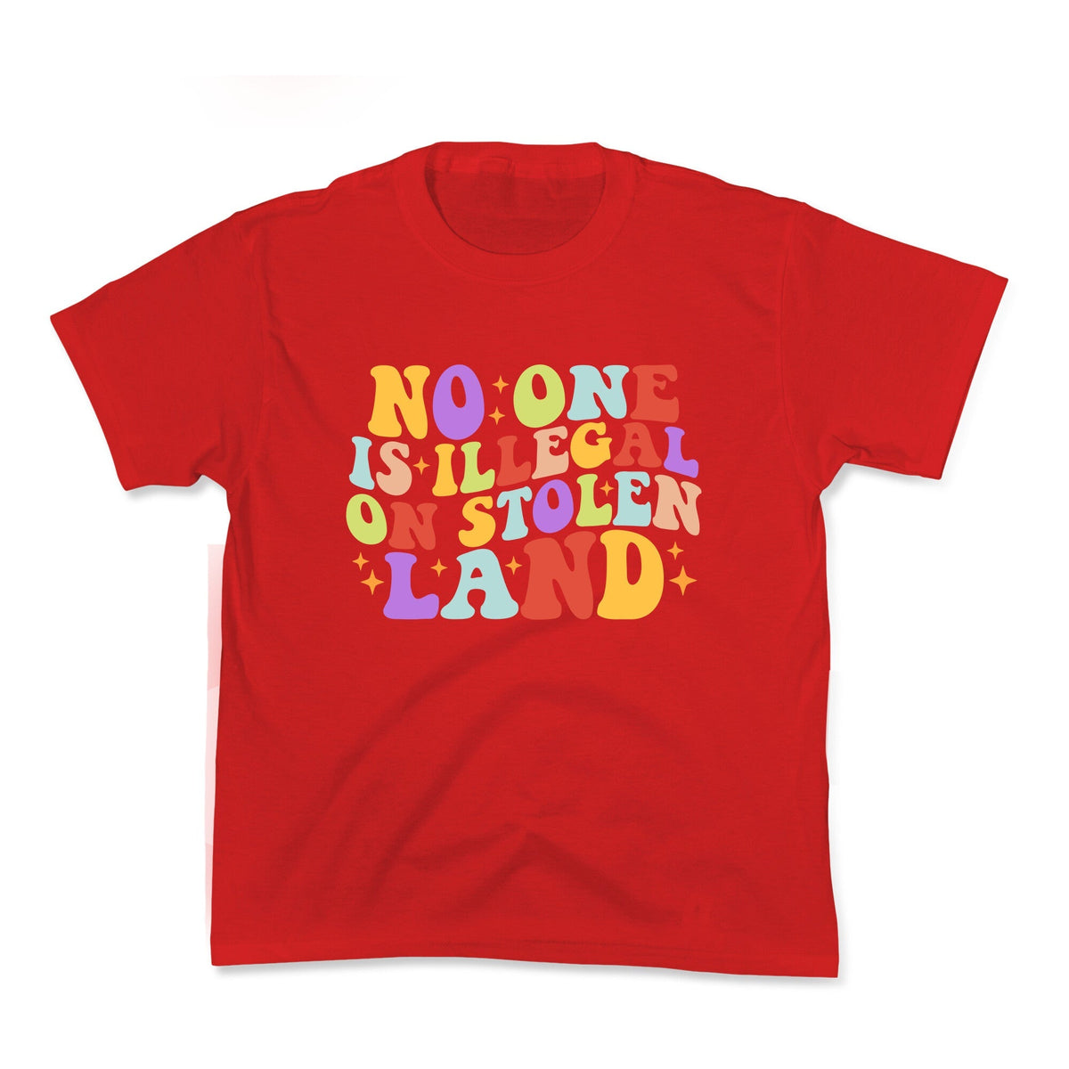 No One Is Illegal On Stolen Land Retro Kids Tee Unisex