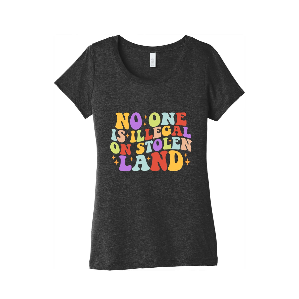 No One Is Illegal On Stolen Land Retro Womens Triblend Tee Unisex