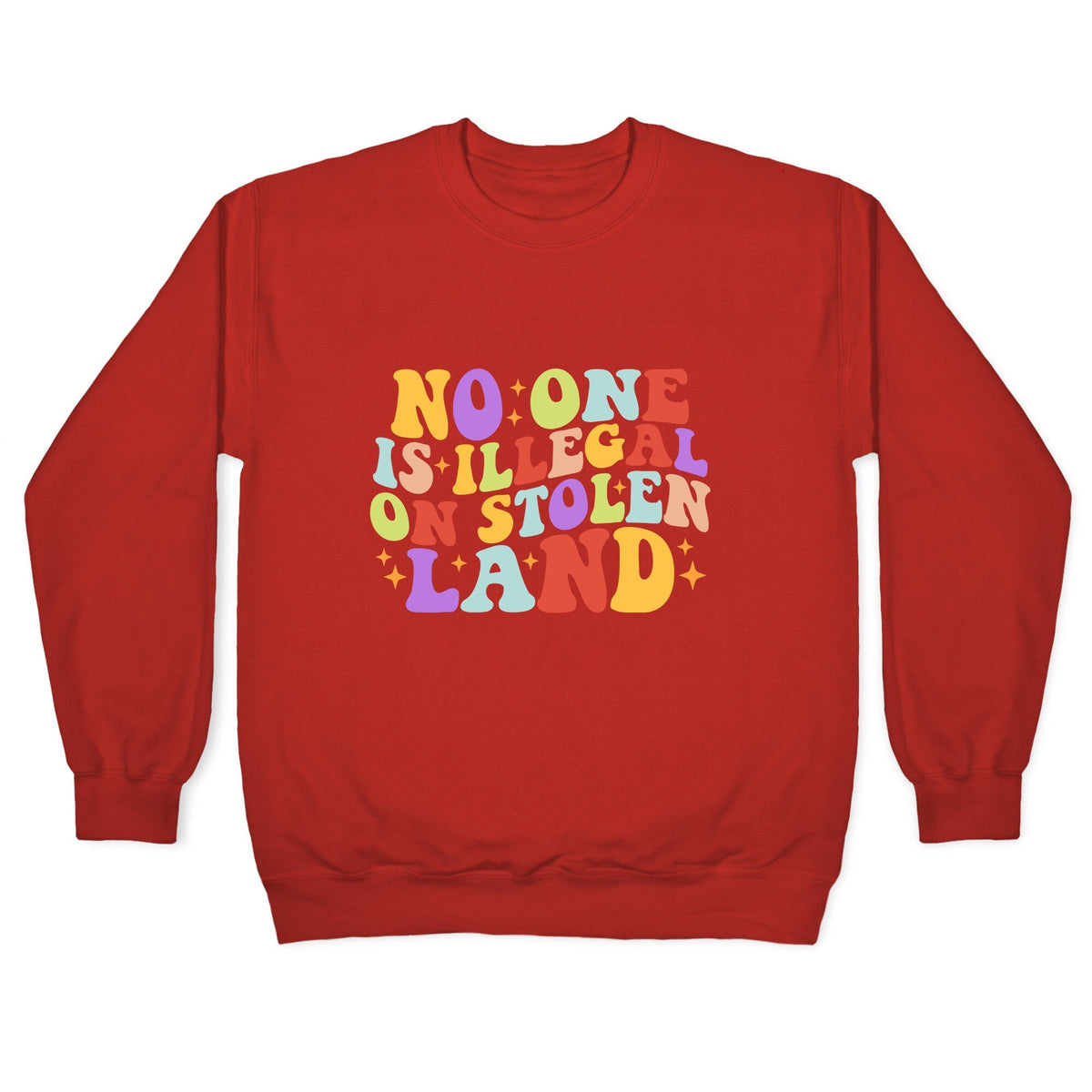 No One Is Illegal On Stolen Land Retro Crewneck Unisex