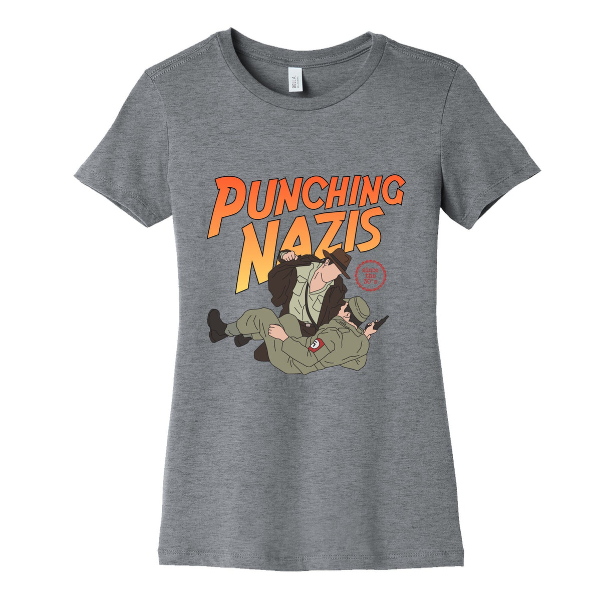 Punching Nazis Since 36 Womens Cotton Tee Unisex