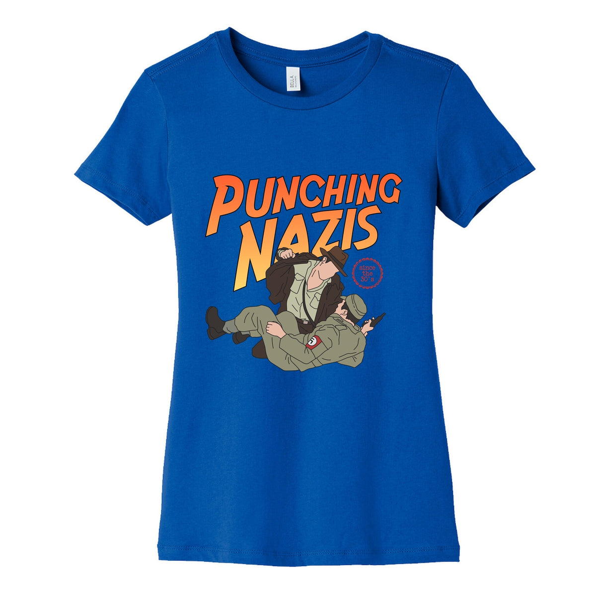 Punching Nazis Since 36 Womens Cotton Tee Unisex