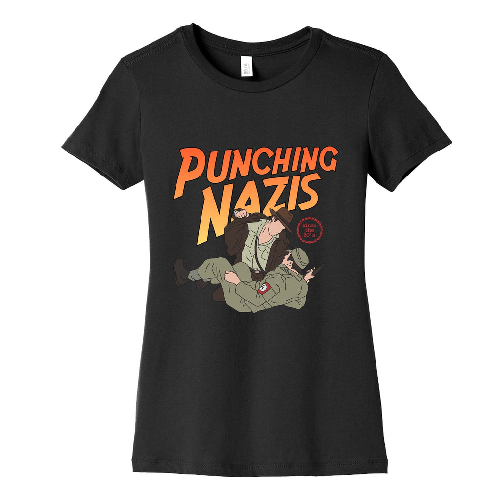 Punching Nazis Since 36 Womens Cotton Tee Unisex