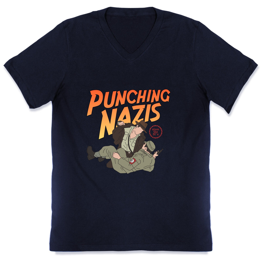 Punching Nazis Since 36 V-Neck Unisex